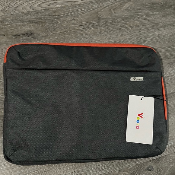 Voova Laptop Zip Top Case, NWT, Gray & Orange - Picture 1 of 6
